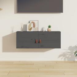 vidaXL Dulap de perete, gri, 80x30x30 cm, lemn masiv de pin (818379) - comfy Raft