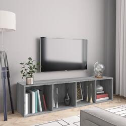 vidaXL Bibliotecă/dulap TV, gri sonoma, 143x30x36 cm, lemn prelucrat (815271) - comfy