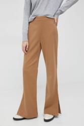 United Colors of Benetton pantaloni femei, culoarea bej, lat, high waist 9BYY-SPD10O_80X