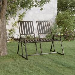 vidaXL Bancă de grădină cu 2 locuri, negru, 165 cm, oțel (318819) - comfy