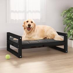 vidaXL Pat pentru câini, negru, 75, 5x55, 5x28 cm, lemn masiv de pin (821481) - comfy