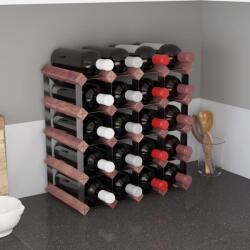 vidaXL Suport sticle de vin, 20 sticle, maro, lemn masiv de pin (340892)