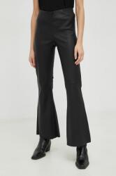 By Malene Birger pantaloni de piele femei, culoarea negru, evazati, high waist 9BYY-SPD13F_99X
