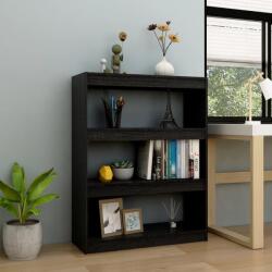 vidaXL Bibliotecă/Separator cameră, negru, 100x30x103 cm, lemn de pin (808217) - comfy