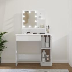vidaXL Masă de toaletă cu LED, alb extralucios, 86, 5x35x136 cm (808816)