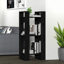 vidaXL Bibliotecă/Separator cameră, negru, 41x35x91 cm, lemn masiv pin (813863) - comfy