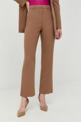 Bardot pantaloni femei, culoarea maro, drept, high waist 9BYY-SPD10K_88X