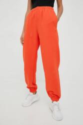 P. E Nation pantaloni de trening din bumbac femei, culoarea portocaliu, neted 9BYY-SPD0UC_22X