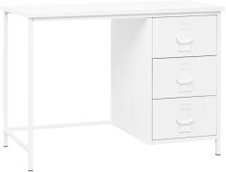 vidaXL Birou cu sertare, alb, 105x52x75 cm, oțel, industrial (339635) - comfy