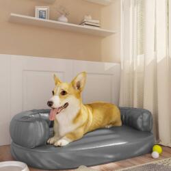 vidaXL Pat pentru câini, spumă ergonomică, gri, 75x53 cm, piele eco (171317) - comfy