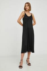 Beatrice .b rochie din amestec de matase culoarea negru, midi, drept MBYY-SUD02U_99X