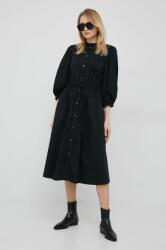 Ralph Lauren rochie din bumbac culoarea negru, midi, evazati 9BYY-SUD1JC_99X