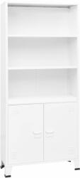 vidaXL Bibliotecă tip industrial, alb, 80x32x180 cm, oțel (339632) - comfy Biblioteca