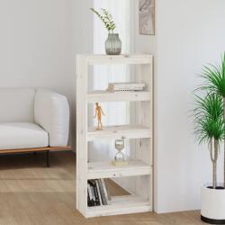vidaXL Bibliotecă/Separator cameră alb 60x30x135, 5 cm lemn masiv pin (808169) - comfy