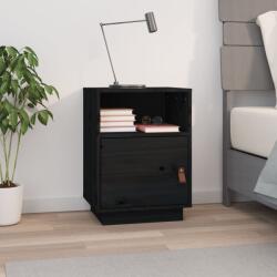 vidaXL Noptieră, negru, 40x34x55 cm, lemn masiv de pin (818323) - comfy