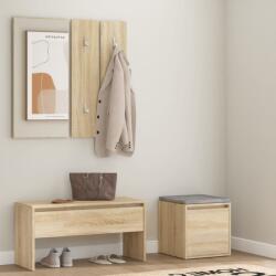vidaXL Set de mobilier pentru hol, stejar sonoma, lemn prelucrat (3082047) Garderoba
