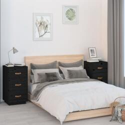 vidaXL Noptiere, 2 buc. , negru, 40x40x75 cm, lemn masiv de pin (818344) - comfy