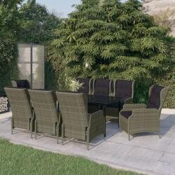vidaXL Set mobilier pentru grădină, 9 piese, maro (3099654) - comfy