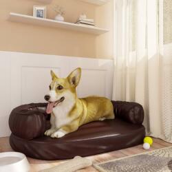 vidaXL Pat pentru câini, spumă ergonomică, maro, 75x53 cm, piele eco (171320) - comfy