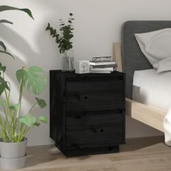 vidaXL Noptieră, negru, 40x35x50 cm, lemn masiv de pin (813323) - comfy