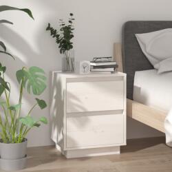 vidaXL Noptieră, alb, 40x35x50 cm, lemn masiv de pin (813317) - comfy