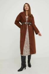 ANSWEAR palton de lana culoarea maro, de tranzitie, oversize BBYX-KPD001_88X