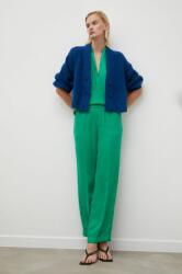 Herskind pantaloni femei, culoarea verde, lat, high waist MBYY-SPD016_70X