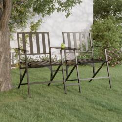 vidaXL Bancă de grădină pliabilă cu 2 locuri, negru, 137 cm, oțel (318820) - comfy