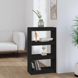 vidaXL Bibliotecă/Separator cameră negru 60x30x103, 5 cm lemn masiv pin (808167) - comfy