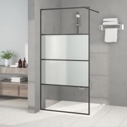 vidaXL Perete cabină duș walk-in negru 100x195 cm sticlă ESG semi-mată (152127) - comfy