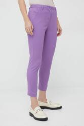 Sisley pantaloni femei, culoarea violet, drept, high waist 9BYY-SPD162_45X