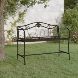vidaXL Bancă de grădină cu 2 locuri, negru, 104 cm, oțel (318831) - comfy