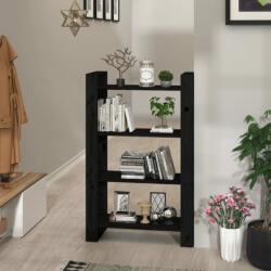 vidaXL Bibliotecă/Separator cameră negru 80x35x125 cm lemn masiv pin (813908) - comfy