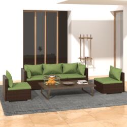 vidaXL Set mobilier de grădină cu perne, 5 piese, maro, poliratan (3102188) - comfy