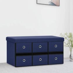 vidaXL Bancă depozitare pliabilă, albastru, 76x38x38 cm imitație pânză (338815) - comfy