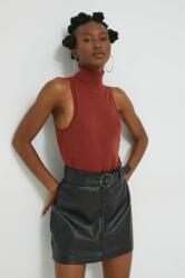 Superdry vesta de lana femei, culoarea maro, light, cu guler 9BYY-SWD1MR_88X