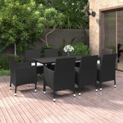 vidaXL Set mobilier de grădină cu perne, 9 piese, poliratan și sticlă (3099684) - comfy