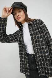 Abercrombie & Fitch camasa din lana femei, culoarea negru, cu guler clasic, regular 9BYY-KDD0E9_99X