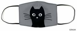 Fekete macska mintás szájmaszk (NVIEGXX238)