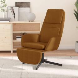 vidaXL Scaun de relaxare cu taburet, maro, catifea (3097817)
