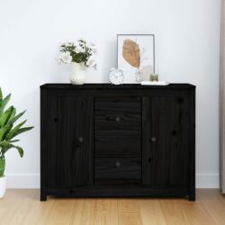 vidaXL Servantă, negru, 100x35x74 cm, lemn masiv de pin (814568) Comoda