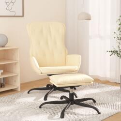 vidaXL Scaun de relaxare cu taburet, crem, piele ecologică (3097679)