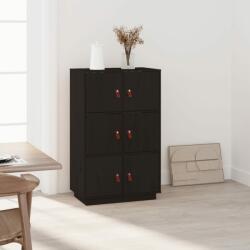 vidaXL Dulap înalt, negru, 67x40x108, 5 cm, lemn masiv de pin (820176) Comoda