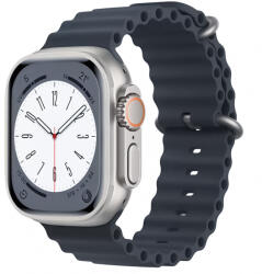 Alphajack Apple Watch 4/5/6/7/8/SE (38/40/41mm) óceán szilikon óraszíj sötétkék Alphajack