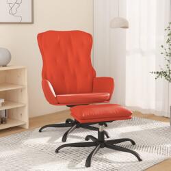 vidaXL Scaun de relaxare cu taburet, roșu, piele ecologică (3097683)
