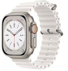 Alphajack Apple Watch 4/5/6/7/8/SE (38/40/41mm) óceán szilikon óraszíj fehér Alphajack