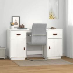 vidaXL Birou cu dulapuri, alb, 135x50x75 cm, lemn masiv de pin (3107845)