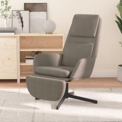 vidaXL Scaun de relaxare cu taburet, gri deschis, catifea (3097809)