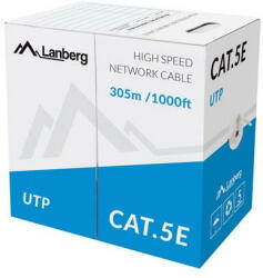 Lanberg Cable UTP Cat. 5E CU 305 m drut grey (LCU5-11CU-0305-S) - pcone