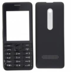 Nokia 301 előlap és akkufedél (hátlap), billentyűzettel fekete, OEM